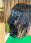 黒髪/耳掛け/外ハネ/小顔/デジパ/ミディアム/30代40代50代