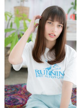 ミック ヘアアンドビューティー 大山店(miq  Hair&Beauty) ツヤ髪ニュアンスカラーシースルー前髪エアストレートa1