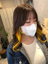 ジーナ セントラル銀座(Zina)&nbsp;インナーカラー＊シースルーバング＊イエロー【ZinaCENTRAL】