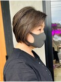 グレーカラー白髪ぼかしハイライト×ショートボブ【シン】
