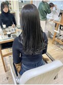 透明感カラー　アッシュグレージュ　ロングレイヤー