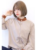 ローライトフォギーベージュ大人かわいいスリークボブ大人ボブ