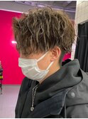 メッシュハイライトスパイラルパーマツイストパーマツーブロック