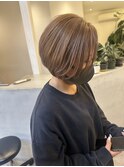ミルキーベージュ×ショートボブ