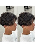 センターパートツイストスパイラルパーマ静岡メンズ