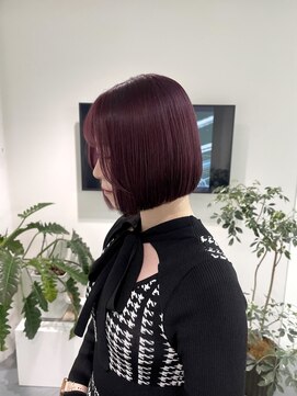 レフ(LEF) ピンクラベンダー/ボブ/ダブルカラー/大人女子