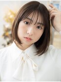 大人可愛いグレーベージュ切りっぱなしボブc6大宮20代30代40代