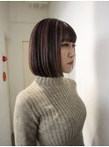 ハイトーンケアブリーチハイライトカラーボブ