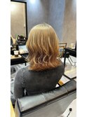 やわらかオレンジベージュ×ゆるウェーブ