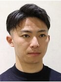 メンズカジュアルツーブロックショート七三アップバング