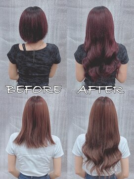 リップ 大阪本店(LIP) 【レミー100%最高級人毛/ロング】シールエクステ60枚+ブリーチ