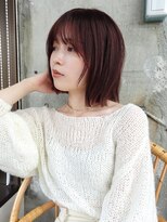 ガーデンヨコハマ(GARDEN YOKOHAMA) ワインレッド ボルドーカラー 切りっぱなし ボブレイヤー