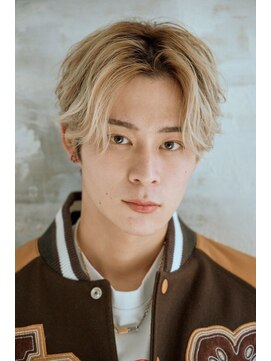 リトバイプティパ(Lit by petit-pas) メンズバレイヤージュ/センターパート/フェザーパーマ/