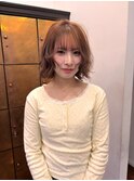 ピンクベージュ×春◎ダブルカラーでつくる柔らか透明感カラー