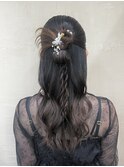 ハーフアップカチもりヘアセット