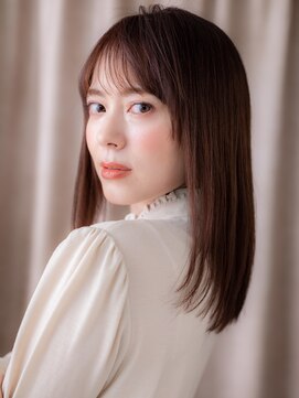 カバーヘア ブリス 上尾西口店(COVER HAIR bliss) ダークアッシュブラウンハッシュカット艶感ストレート30代40代X