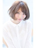 ミルクブラウン/ダークパープル/ナチュラルショート/夏/センター