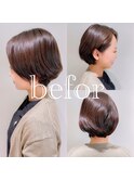 耳掛け小顔前下がりマニッシュショート【Before】