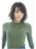 マッシュボブロブボブウルフココアベージュ黒髪グレージュカラー
