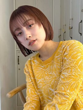 ガーデンヨコハマ(GARDEN YOKOHAMA) イメチェン切りっぱなしミニボブオレンジレイヤーブリーチカラー