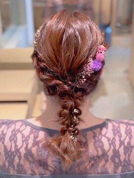 フォーエス(4S) 編み下ろしアレンジ　～結婚式お呼ばれヘア～