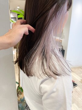 エミス バイ メルト 吉祥寺(emis by melt) 【堀惠】インナーカラーイヤリングカラーラベンダー吉祥寺