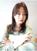 セミロング/レイヤーカット/顔まわりレイヤー
