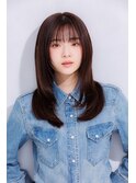 セミロング×ストレート×ワンカール