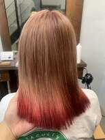 ヘアメイク デザート(HAIR MAKE DESART)&nbsp;佐藤洋一【ベージュ×裾カラー　レッド】