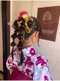 個性派ポニーテール★和装浴衣着物