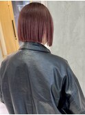 【YOKE】暗めカラーショコラベージュ縮毛矯正切りっぱなしボブ