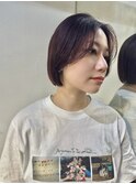 ”コンパクトボブ×レッドブラウンカラー” なかもと はな