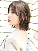大人ボブくびれボブシースルーバング外ハネボブ切りっぱなしボブ