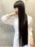 髪質改善トリートメントで叶う美髪ストレート　艶髪　前髪