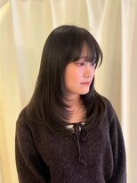 ヘアメイク シュシュ(Hair make chou chou) ミディアムレイヤー ラベンダーグレージュ 髪質改善