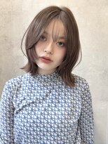 ラベル 渋谷(LAVEL) ヘーゼルグレージュシースルーバングハッシュレイヤーボブ