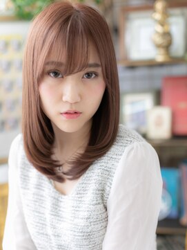 カバーヘア ブリス 大宮西口(COVER HAIR bliss) 小顔ピンクベージュ艶カラーエアストレートc4大宮20代30代40代