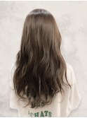 20代30代髪質改善カラーミントベージュ毛先パーマ透け感