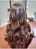 ロングのコテ巻きスタイル
