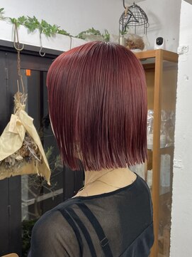 リッカ(RICCA) 【ダブルカラー】レッドブラウン×切りっぱなしボブ♪