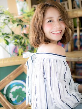 カバーヘア イヴ 戸頭店(COVER HAIR EVE) 細めハイライトこなれミディアムボブレイヤーc6戸頭20代30代40代