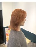 オレンジベージュ/ホワイトグレージュ/ミニウルフ　stylist聖斗