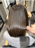 丸型◎髪質改善カラーで作るアッシュベージュ[稲毛駅/白髪染め]