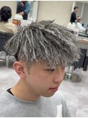 ホワイトメッシュツイストパーマ