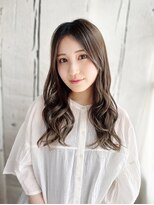 ヘアーアンドスマイル バル(hair&smile Baru) ウェーブカーキカラースタイル