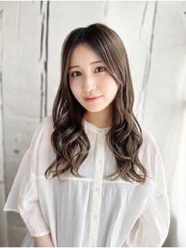 ヘアーアンドスマイル バル(hair&smile Baru) ウェーブカーキカラースタイル