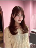 暖色カラーにワンカールでふわっとスタイル
