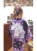 【浴衣】華やかな帯結びアレンジの浴衣スタイル♪