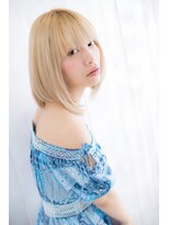 ミック ヘアアンドメイク アップ 駒込店(miq Hair&Make up)&nbsp;韓国風大人ガーリー★ホワイトミルクティーハイトーンカラーc1