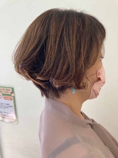 【AMAZING HAIR 中沢店/鳥越】大人ハイライト＋毛先コテ巻き